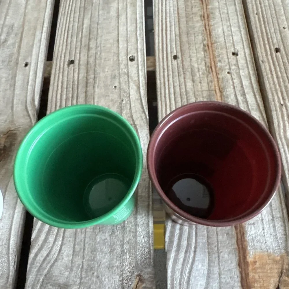 Lot of 2 Starbucks 16 ounce Reusable Coffee Cups Tetris‎ Geometric